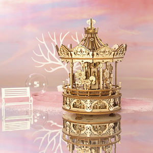 <span class=keywords><strong>Robotime</strong></span> DIY Jouets assemblés à la main AMK62 Boîte à musique carrousel romantique Puzzles <span class=keywords><strong>en</strong></span> <span class=keywords><strong>bois</strong></span> <span class=keywords><strong>3D</strong></span> pour la livraison directe - Product Image 3