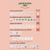 Ensemble de Mahjong américain de luxe en acrylique rose pêche pastel, 166 tuiles dessinées à la main avec Joker, portable