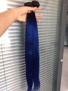 Mèches naturelles russes ombré avec Closure — My propre Hair, cheveux vierges, bleu blond 1b coloré, mèches <span class=keywords><strong>de</strong></span> cheveux humains - Product Image 2