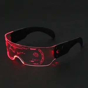 Nicro Cool Party Decor Led occhiali El Wire Neon Party luminoso Led pieghevole Light Up Glasses DJ Halloween Party Decoration