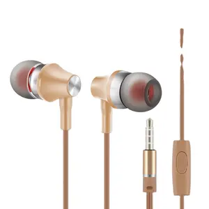 Yesido Gold supplier gold wired earphones braided cable guangzhou mobile gold earphones