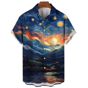 Nuova Camicia Hawaiana da Uomo 2024, Traspirante con Stampa Floreale e <span class=keywords><strong>Erba</strong></span> in 3D, Casual e Comoda - Product Image 5