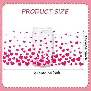 Pegatinas de Transferencia DTF Personalizadas <span class=keywords><strong>para</strong></span> Envolturas de Tazas, Resistentes al Agua y a los Rayos UV, <span class=keywords><strong>para</strong></span> San Valentín, Día de San Patricio, Pascua y Primavera, con Diseños de Corazón, Trébol, Conejo y Flor - Product Image 2