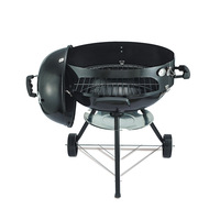 Barbecue portable DAPHYLA moderne en acier inoxydable noir, antiadhésif, avec contrôle tactile de sécurité de la flamme, gril de table détachable