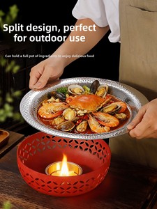 Plato para Paella de Acero Inoxidable de Gran Tamaño, Sartén Antiadherente Gruesa para Hot Pot con Estufa de Alcohol para Hostelería y Catering - Product Image 6