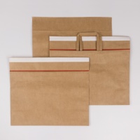Enveloppes d'expédition en papier kraft laminé biodégradable personnalisées avec poignée pour chaussures et vêtements