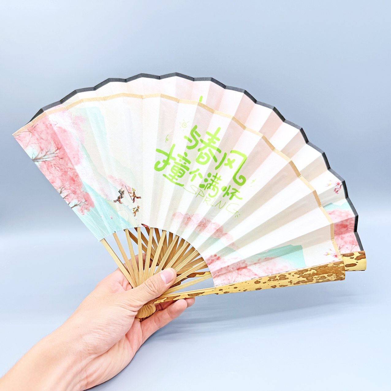 Оптовая продажа, двухсторонний бумажный вентилятор в китайском стиле, ручной танцующий веер, китайский складной ручной вентилятор для рисования чернилами