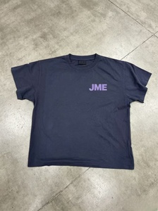 JME Men's Navy Blue Short Sleeve O-Neck Cotton T-Shirt Regular Fit Casual Letter Print Jersey Knitted Front <b>Logo</b> - Product Image 3