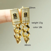 Juego de Joyería de Zirconia Laminada en Oro de 18K, Elegante y en Oferta, Accesorios de Moda que Incluyen Colgante, Aretes y Anillo Monaco Oro