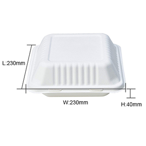 9-inch Phong Cách Hiện Đại Vỏ Sò Khay Thân Thiện Với Môi 100% Phân Hủy Sinh Học Mía Bột Giấy Bã Mía Giấy Container Mì Dập Nổi - Product Image 2