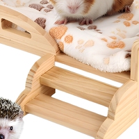 Abri en bois pour cochon d'Inde avec escalier, petite maison pour animaux de compagnie pour hamster, lapin, chinchilla, abri intérieur moderne, confortable et chaud, décoration de cage