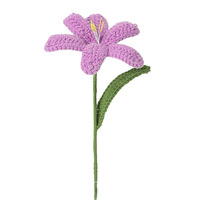 Bouquet de fleurs de lys au crochet fait main, arrangement floral artificiel en fil tricoté coloré, décoration d'intérieur Amigurumi, cadeau