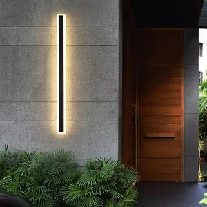 Lámpara de pared lineal de tira impermeable LED moderna de 150CM, iluminación de montaje en pared interior para exteriores, luz larga para linterna de porche de jardín