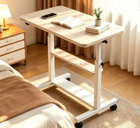 Bureau d'ordinateur portable pas cher, table d'étude pour dortoir, maison, chambre simple, table de chevet mobile réglable en hauteur