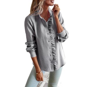 Nuova <span class=keywords><strong>Camicia</strong></span> da <span class=keywords><strong>Donna</strong></span> <span class=keywords><strong>a</strong></span> Maniche Lunghe in Pizzo Tinta Unita, Elegante <span class=keywords><strong>e</strong></span> Raffinata, per Primavera <span class=keywords><strong>e</strong></span> Autunno - Product Image 5