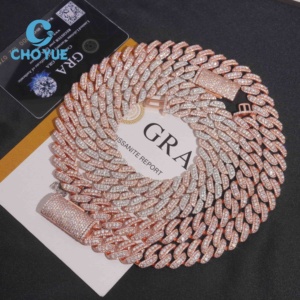 ลดราคา! สร้อยคอเงินแท้ S925 ลายคิวบัน 13 มม. ประดับเพชรโมอิสซาไนต์ สไตล์ฮิปฮอป เครื่องประดับคุณภาพสูง สร้อยคอผู้ชาย ผ่านการทดสอบเพชร GRA - Product Image 3