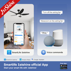 1stshine LED ventilateur de plafond noir 5 pales 48 pouces smart ventilateur de plafond avec télécommande et APP - Product Image 6