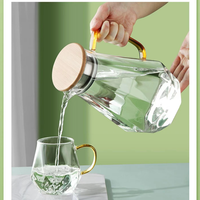 Bouteille en verre borosilicate haute résistance, carafe en verre en forme de diamant, théière, vente chaude