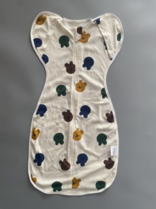 Sac de couchage respirant en interlock 100% coton pour bébés, toutes saisons, avec fermeture éclair pour nouveau-nés et tout-petits - Product Image 1