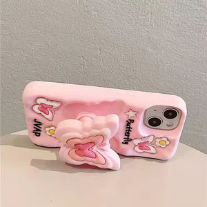 Venta al por mayor <span class=keywords><strong>de</strong></span> funda <span class=keywords><strong>de</strong></span> teléfono <span class=keywords><strong>de</strong></span> silicona <span class=keywords><strong>de</strong></span> mariposa con soporte telescópico, nueva funda <span class=keywords><strong>de</strong></span> teléfono para niñas, bienvenido a comprar - Product Image 2