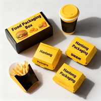 Carton jetable personnalisé de qualité alimentaire emballage de hamburger sac en carton recyclable emballage de frites hamburger avec logo