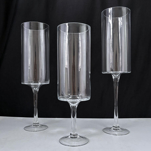 Popolare Set di 3 Pezzi: Portacandele in Vetro Trasparente con Tubo in Vetro per Candele Galleggianti - Product Image 5