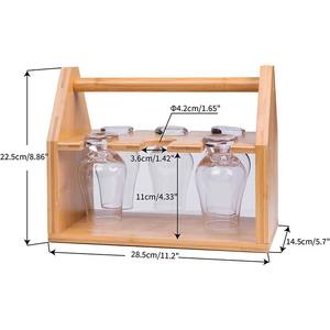 Porte-verre à whisky Rack Caddy en bambou Compatible <span class=keywords><strong>Glencairn</strong></span> Verres à whisky Verres à whisky en cristal, Verres à bourbon - Product Image 4