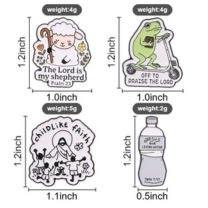 Coffret de broches métalliques Believer Gift : <span class=keywords><strong>Agneau</strong></span> Mignon, Scooter, Grenouille, Foi Enfantine, Bouteille d'Eau, <span class=keywords><strong>Broche</strong></span> Graphique Citations Bibliques pour les Amateurs de la Foi - Product Image 6