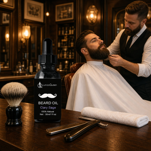 Huile à <span class=keywords><strong>Barbe</strong></span> Naturelle Marque Blanche Sauge Sclarée Soin Homme Huile Croissance <span class=keywords><strong>Barbe</strong></span> Hydratante Conditionnante Adoucissante Soin des Poils Faciaux 30ml - Product Image 3