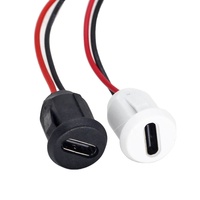 USB Typ-C Buchse Weiblicher Anschluss 2-Pin Typ-C Mit Kartenschnalle Ladeanschluss USB-C Ladestecker Weiß Schwarz