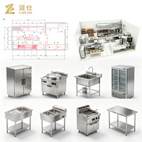 Ensemble d'équipements de cuisine en acier inoxydable robuste pour les projets de restaurants en Afrique et au Moyen-Orient