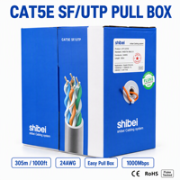 Cable Ethernet LAN Cat5e SFTP de 8 Núcleos y 24AWG, Cobre Puro, 305m, para Sistemas de CCTV Industriales, Venta al Por Mayor