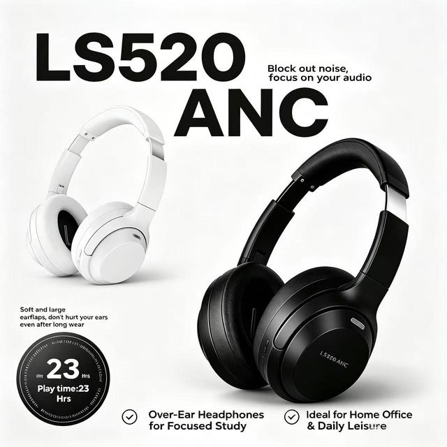 Bestselling ANC Gaming Over-ear Headphones 40mm Drivers 3D Surround Sound IPX-4 Waterproof Wireless 20 Hours Battery Life