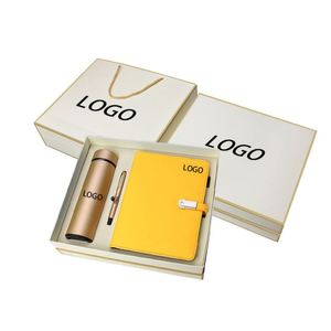 Customized A5 Smart <b>Notebook</b> Printed Logo Black PU Leather Wired Charging <b>Diary</b> <b>Notebook</b> Set with Powerbank - Product Image 3