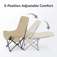 Chaise pliante robuste en acier au carbone pour jardin et camping, chaise inclinable moderne respirante avec porte-gobelet pour événements sportifs, concerts et sorties en plein air