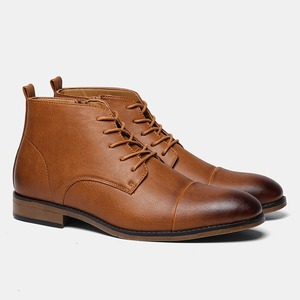 Venta directa de fábrica, botas <span class=keywords><strong>Chelsea</strong></span> para hombre, botas de desierto de talla grande de cuero PU, precio al por mayor - Product Image 3