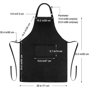 <span class=keywords><strong>Delantal</strong></span> de poliéster para adultos con bolsillo, de alta calidad, económico, con diseño personalizado, de algodón, para jardinería, cocina, limpieza, color negro. - Product Image 2