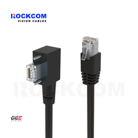GigE RJ45 a RJ45 con tornillos empotrados R/A 90L High Flex Cable Gigabit Ethernet opcional para Cámara Industrial Cat.5E