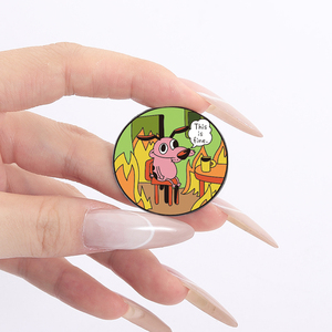 Perro divertido esto es divertido esmalte Pin <span class=keywords><strong>Casa</strong></span> de dibujos animados atrapado fuego broche solapa insignia lindo Animal joyería regalo para amigos al por mayor - Product Image 4