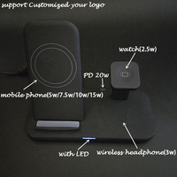 Dernier design support de charge rapide magnétique fort support de téléphone 36w chargeurs sans fil 3 en 1