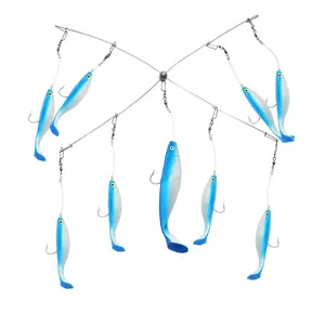 Soft Shad Lure 4 Arm Umbrella Rigs Soft Shad Spread Bar Rigs Fishing Rigs