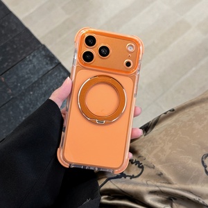 เคสโทรศัพท์ใสแม่เหล็กคุณภาพสูงสำหรับ iPhone 18 17 Pro Max พร้อมขาตั้งวงแหวนโลหะ 360 องศา ปุ่มสัมผัส AI ป้องกันด้านหลัง - Product Image 5