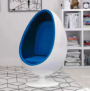 Chaise pivotante <span class=keywords><strong>en</strong></span> forme de <span class=keywords><strong>coquille</strong></span> <span class=keywords><strong>d</strong></span>'<span class=keywords><strong>oeuf</strong></span> <span class=keywords><strong>en</strong></span> FRP créative de style moderne Chaise elliptique à bulles avec boule pointue pour chambre à coucher ou appartement - Product Image 2