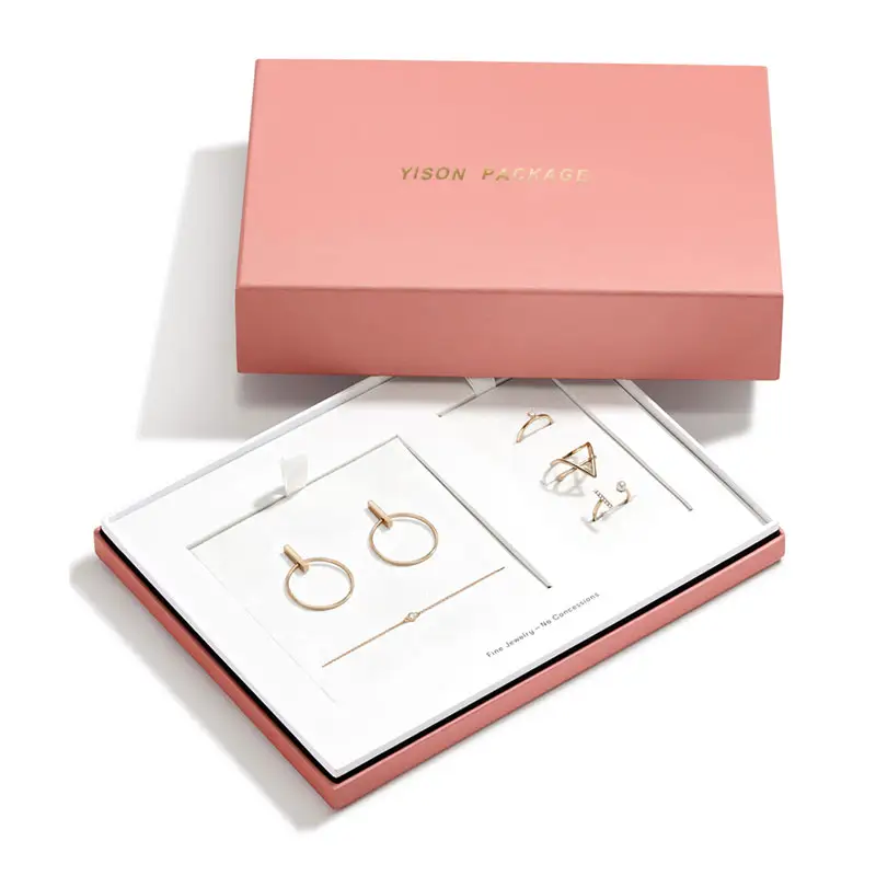 Groothandel Luxe Kleine Kartonnen Papieren Geschenkverpakking Juwelendoos Voor Ketting Pakket Display