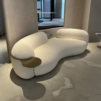 Canapé de salon moderne et simple en laine d'agneau, idéal pour les salons de beauté, les zones de détente et les réceptions – Ensemble de canapés sectionnels