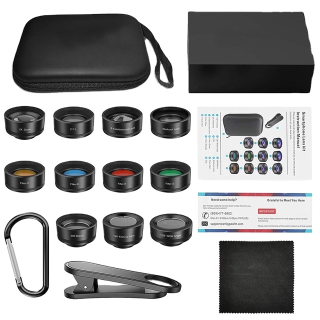 HD External Phone Camera Wide-Angle Zoom Lens with Automatic Focus Af/Mf Focus Mode for All Smartphones