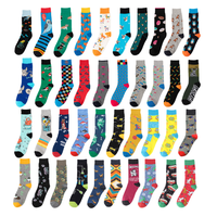 Chaussettes fantaisie en gros à prix abordable, motif imprimé original, en coton et élasthanne, chaussettes épaisses amusantes