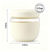 Boîte à lunch en verre borosilicate avec couvercle à vis et manchon en silicone, récipient hermétique pour préparation de repas, idéal pour le bureau et la salle de sport