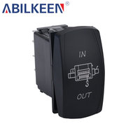 Interruptor basculante universal de 7 pines para cabrestante, con símbolo láser de entrada/salida, clasificación de 20A, con indicador LED para paneles de control de cabrestantes de posventa