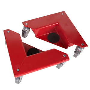 JH-Mech Lot <span class=keywords><strong>de</strong></span> 4 chariots <span class=keywords><strong>de</strong></span> voiture en acier au carbone avec revêtement en poudre rouge et pliage <span class=keywords><strong>de</strong></span> haute qualité pour bureau et coin d'armoire personnalisés - Product Image 2
